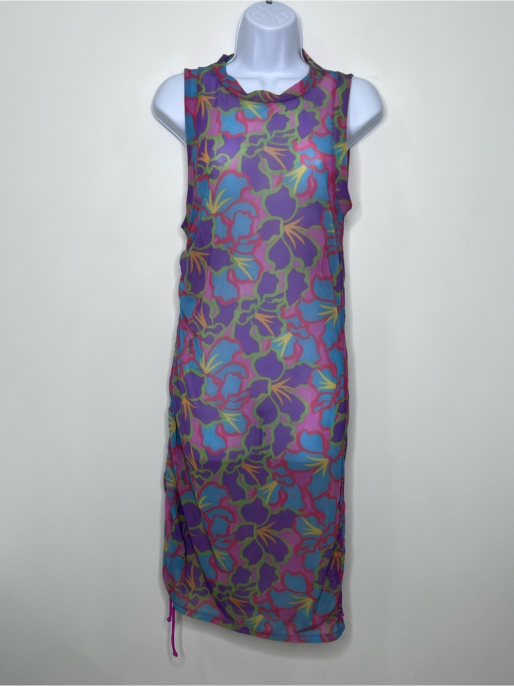 Beach Riot Purple Multicolor Floral Sleeveless Swim Cover Up